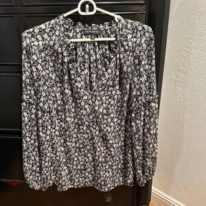 Floral Black and White Women's Top